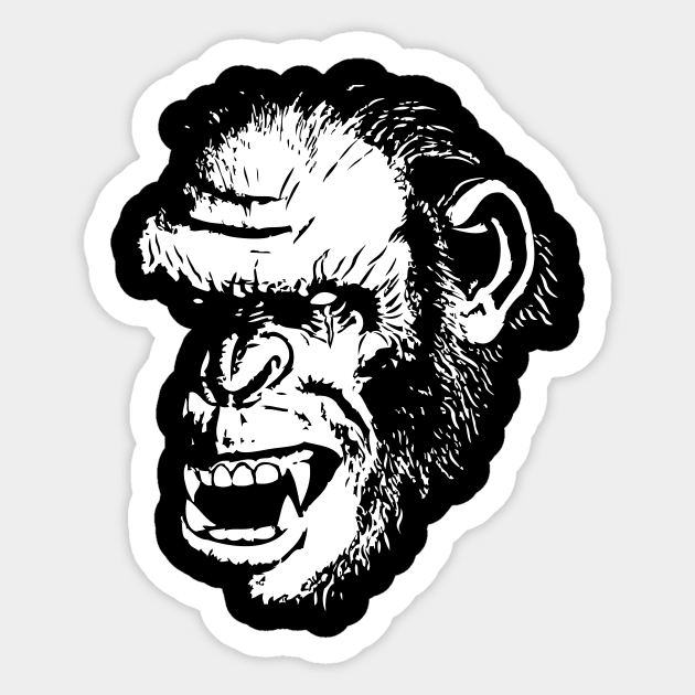 ape, wild , monkey Sticker by ThyShirtProject - Affiliate